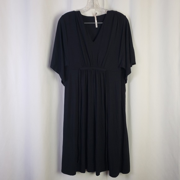 Soma Dresses & Skirts - Soma Dress Size M Black Empire Waist Flutter Sleeve V-Neck Built in Bra Jersey